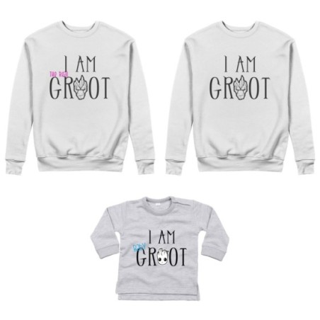 Tris felpe adulti neonato o body lupetto neonato i am groot i am the real groot i am baby groot Per la famiglia