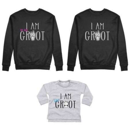 Tris felpe adulti neonato o body lupetto neonato i am groot i am the real groot i am baby groot Per la famiglia