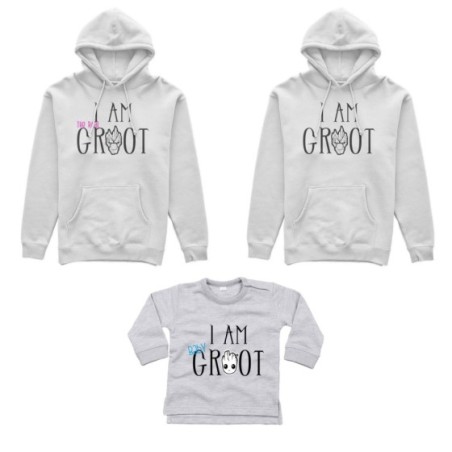 Tris felpe adulti neonato o body lupetto neonato i am groot i am the real groot i am baby groot Per la famiglia