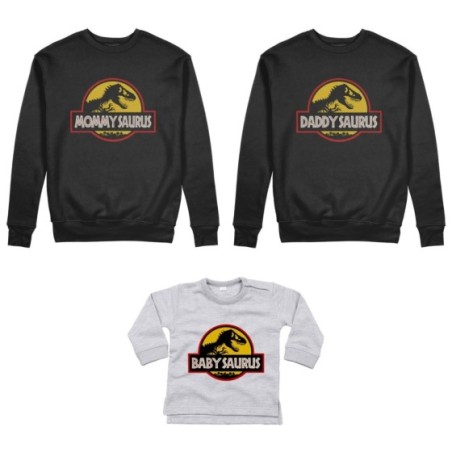 Tris felpe adulti neonato o body lupetto neonato daddy saurus mommy saurus baby saurus jurassic Per la famiglia