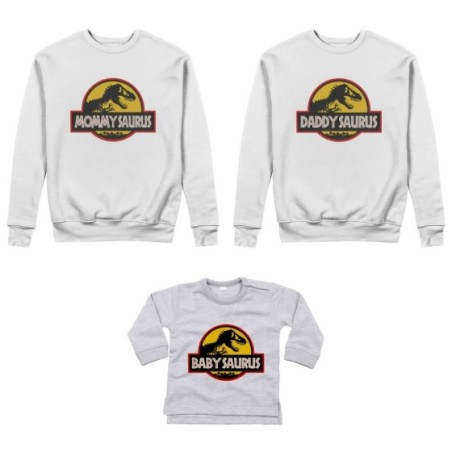 Tris felpe adulti neonato o body lupetto neonato daddy saurus mommy saurus baby saurus jurassic Per la famiglia