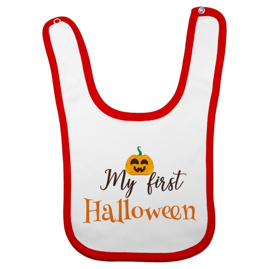 Bavaglino neonato my first halloween con zucca Halloween