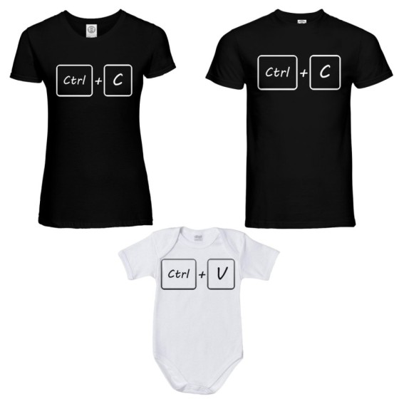 Tris t-shirt adulti e body neonato copia e incolla Per la famiglia 2