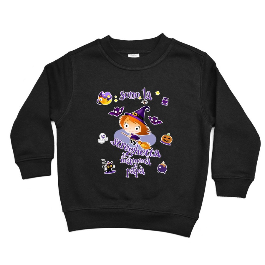 Felpa bambino sono la streghetta di mamma e papà Halloween