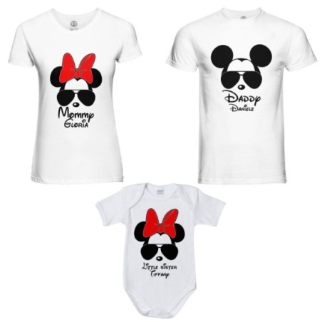 Tris t-shirt adulti body personalizzato con nome daddy...