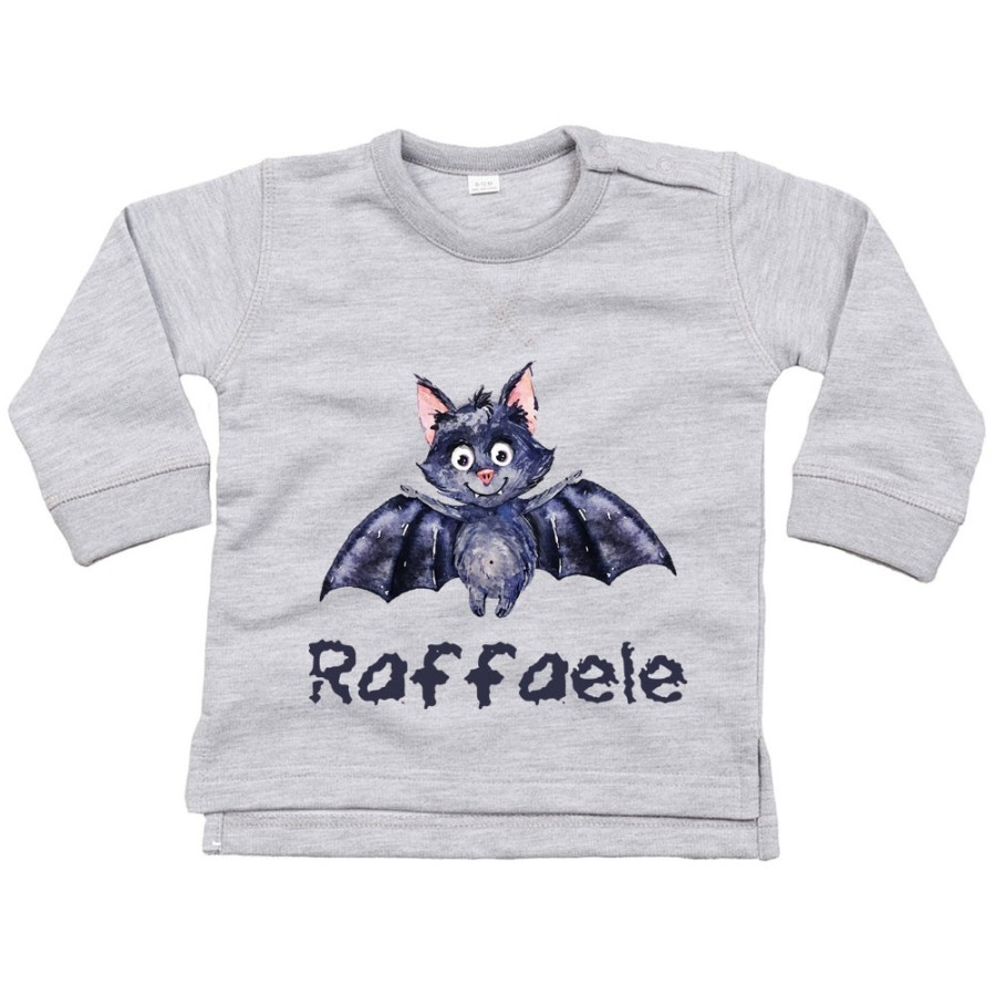 Felpa neonato personalizzata con nome pipistrello watercolor Halloween