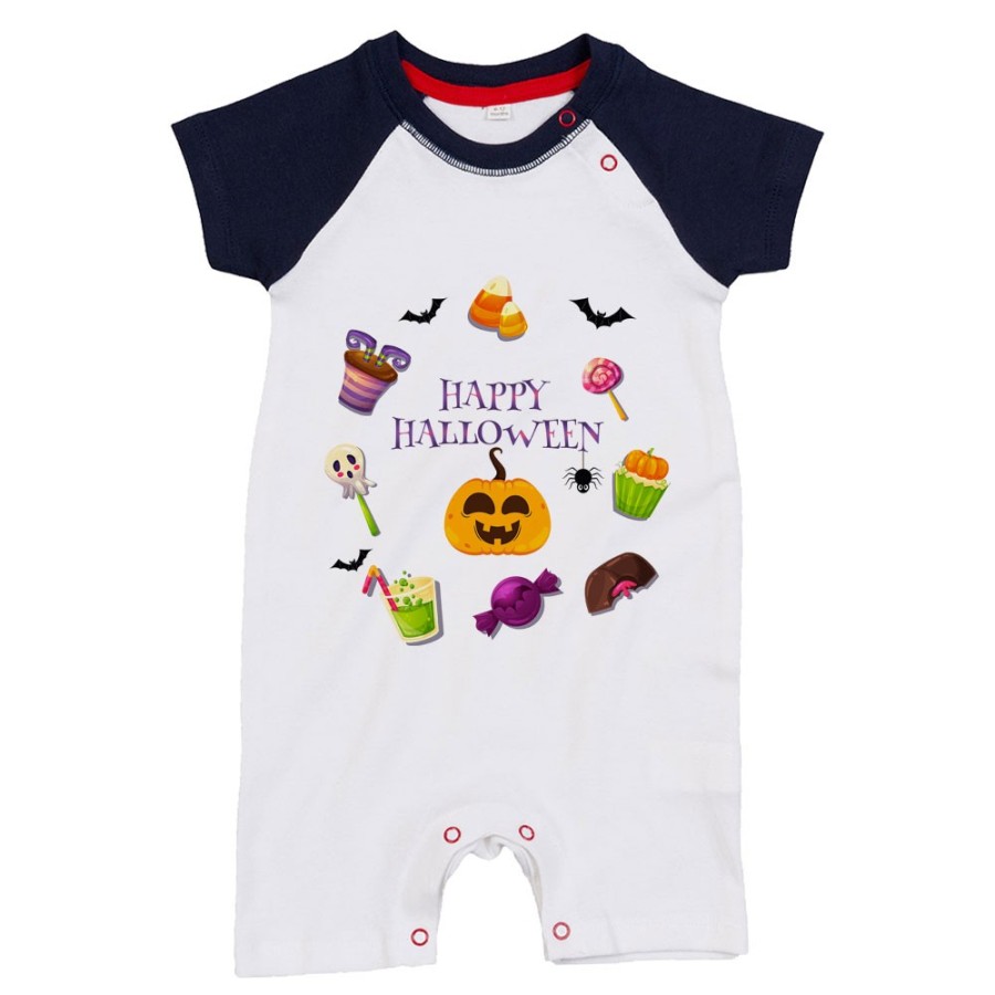 Pagliaccetto neonato happy halloween con dolci Halloween