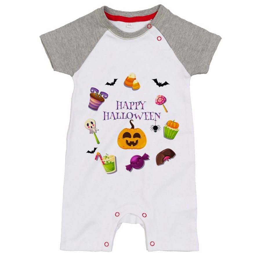 Pagliaccetto neonato happy halloween con dolci Halloween