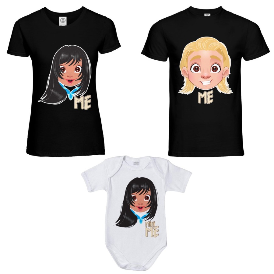 Tris t-shirt adulti e body neonato me john smith me pocahontas mini pocahontas Per la famiglia