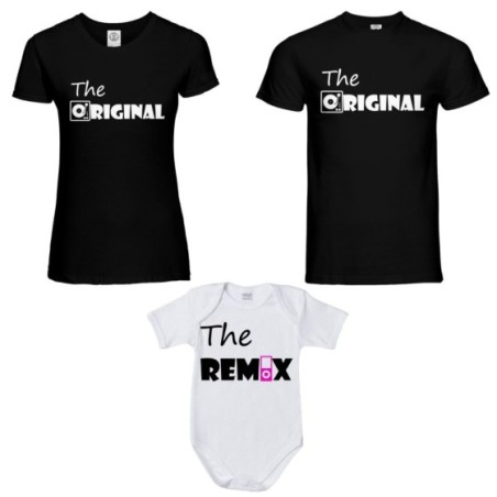 Tris t-shirt adulti e body neonato the original the remix...