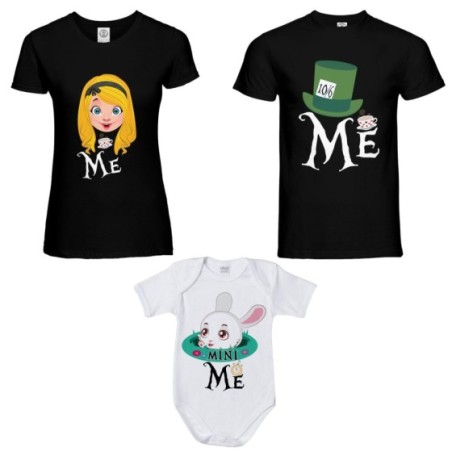 Tris t-shirt adulti e body neonato me cappellaio matto me...