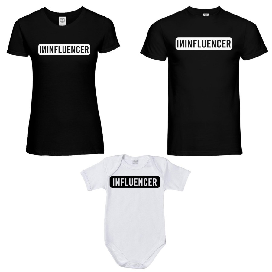 Tris t-shirt adulti e body neonato ininfluencer Per la famiglia