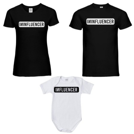 Tris t-shirt adulti e body neonato ininfluencer Per la famiglia