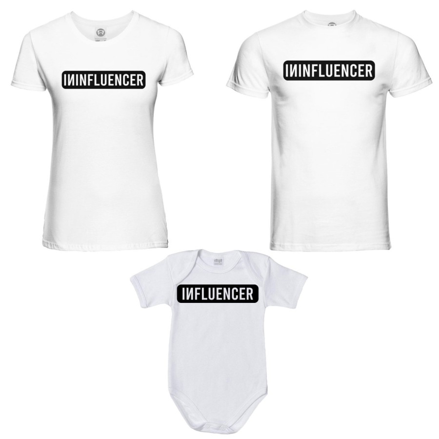 Tris t-shirt adulti e body neonato ininfluencer Per la famiglia