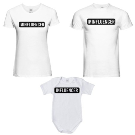 Tris t-shirt adulti e body neonato ininfluencer Per la famiglia