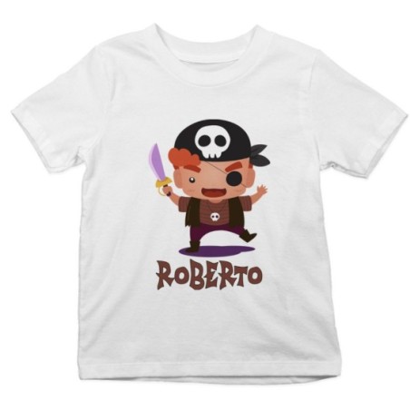 T-shirt bambino personalizzata con nome piccolo pirata