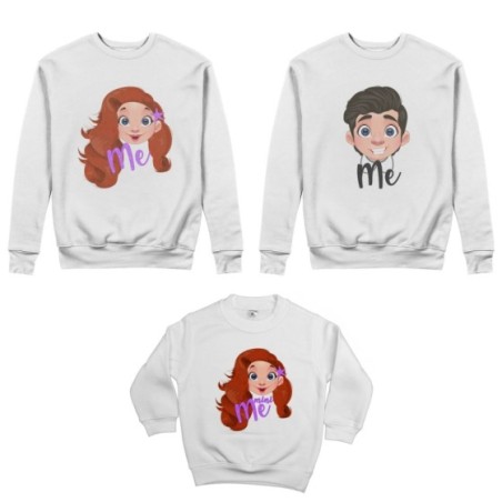 Tris felpe adulti bambino me erik me ariel mini ariel Per la famiglia