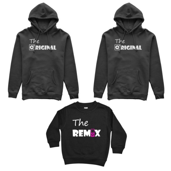 Tris felpe adulti bambino the original the remix music Per la famiglia