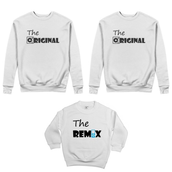 Tris felpe adulti bambino the original the remix music Per la famiglia 2
