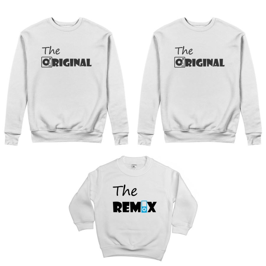 Tris felpe adulti bambino the original the remix music Per la famiglia