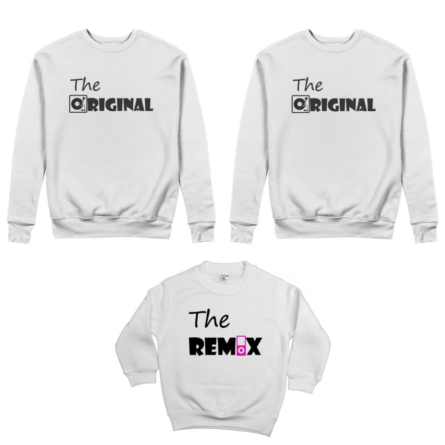 Tris felpe adulti bambino the original the remix music Per la famiglia