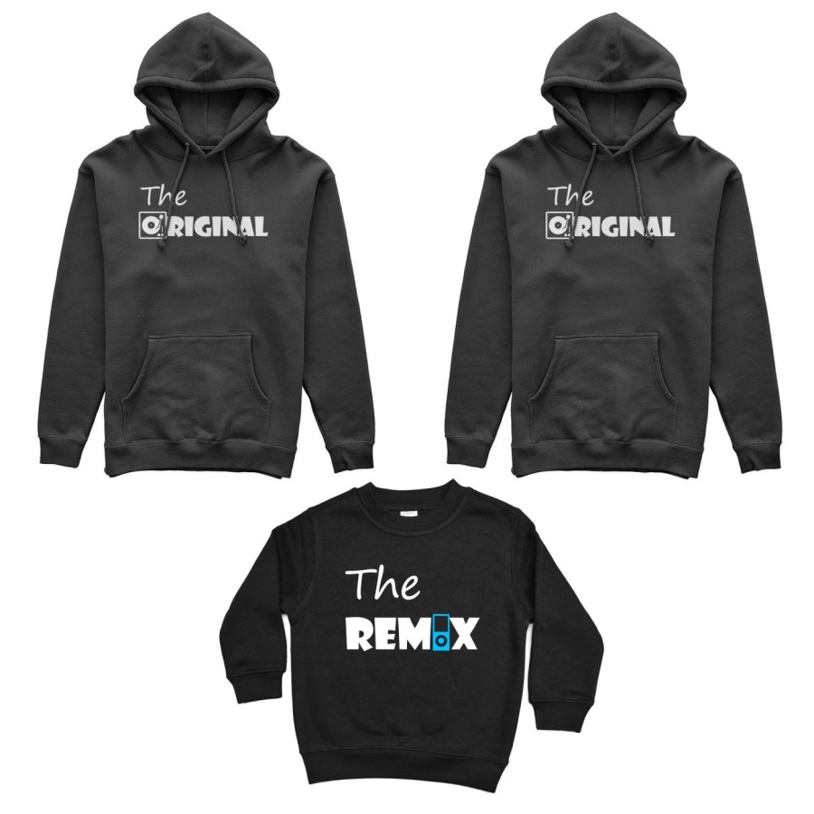 Tris felpe adulti bambino the original the remix music Per la famiglia