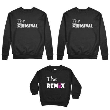 Tris felpe adulti bambino the original the remix music Per la famiglia