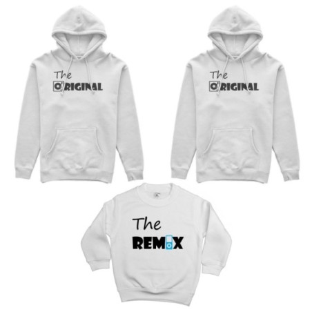 Tris felpe adulti bambino the original the remix music Per la famiglia
