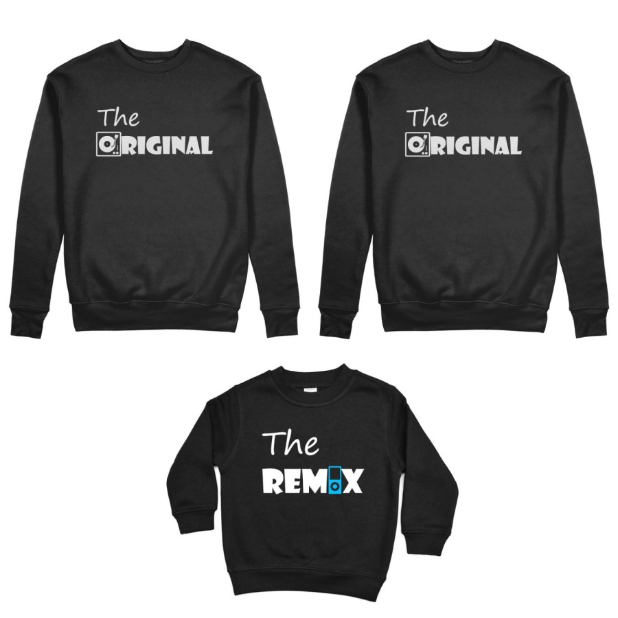 Tris felpe adulti bambino the original the remix music Per la famiglia
