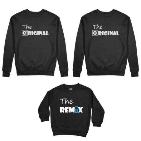 Tris felpe adulti bambino the original the remix music Per la famiglia