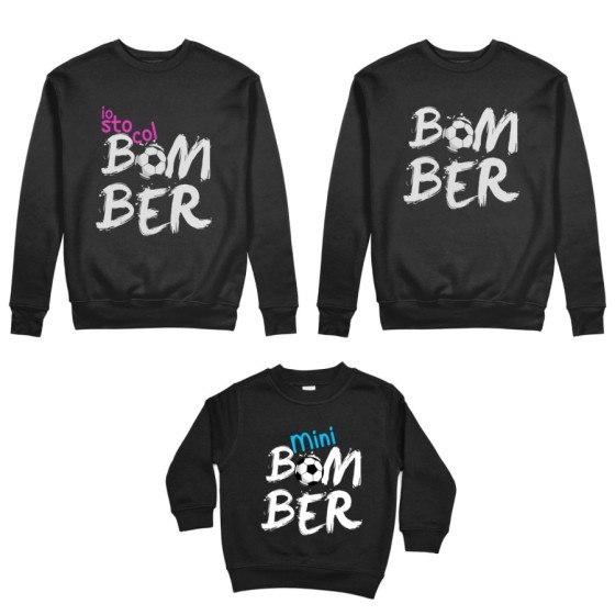 Tris felpe adulti bambino bomber io sto col bomber mini bomber Per la famiglia