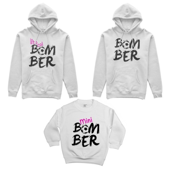 Tris felpe adulti bambino bomber io sto col bomber mini bomber Per la famiglia 2