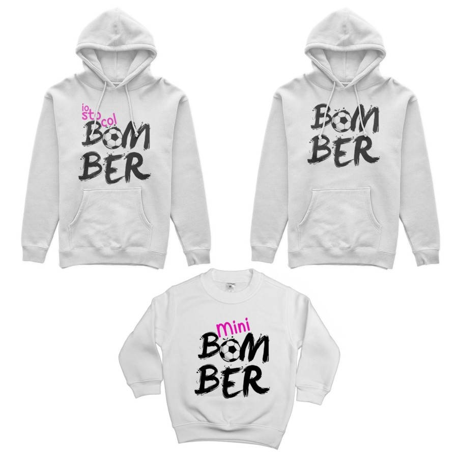 Tris felpe adulti bambino bomber io sto col bomber mini bomber Per la famiglia