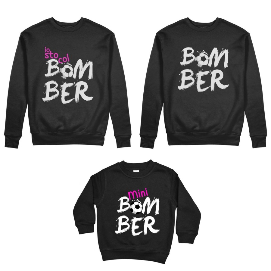 Tris felpe adulti bambino bomber io sto col bomber mini bomber Per la famiglia