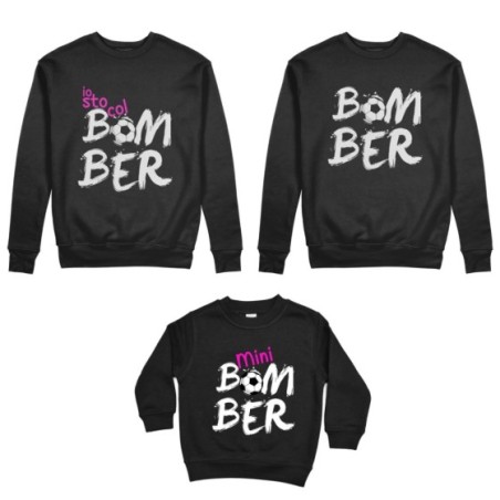Tris felpe adulti bambino bomber io sto col bomber mini bomber Per la famiglia
