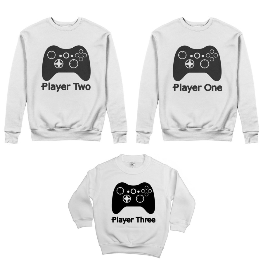 Tris felpe adulti bambino player one player two player three xbox Per la famiglia