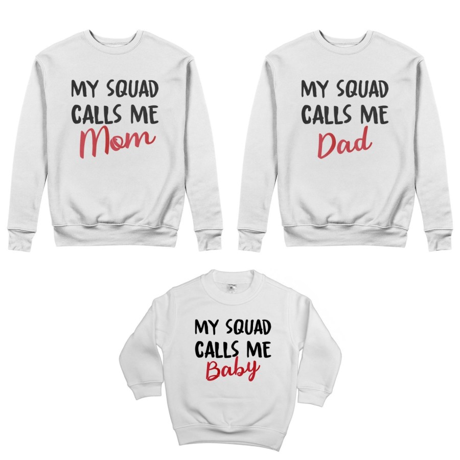 Tris felpe adulti bambino my squad calls me dad calls me mom calls me baby Per la famiglia