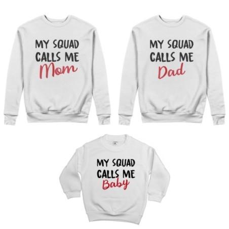 Tris felpe adulti bambino my squad calls me dad calls me mom calls me baby Per la famiglia