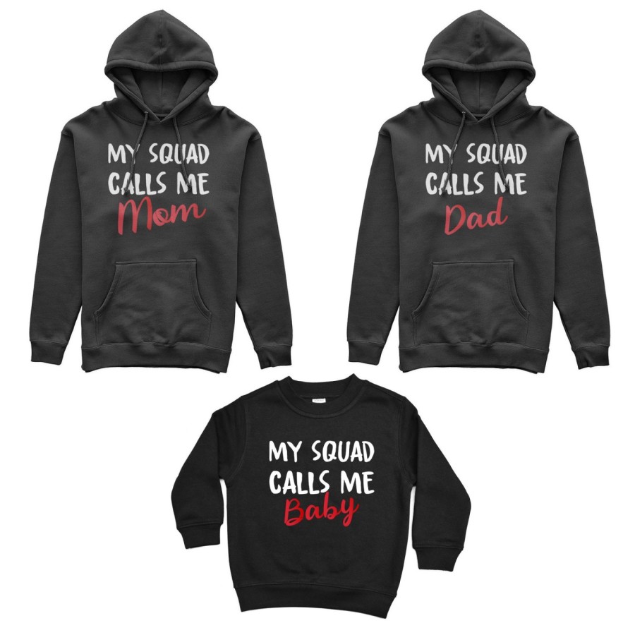 Tris felpe adulti bambino my squad calls me dad calls me mom calls me baby Per la famiglia