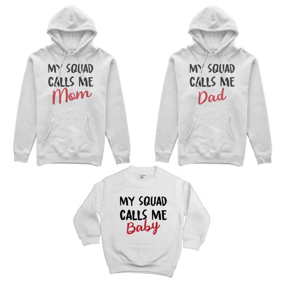 Tris felpe adulti bambino my squad calls me dad calls me mom calls me baby Per la famiglia