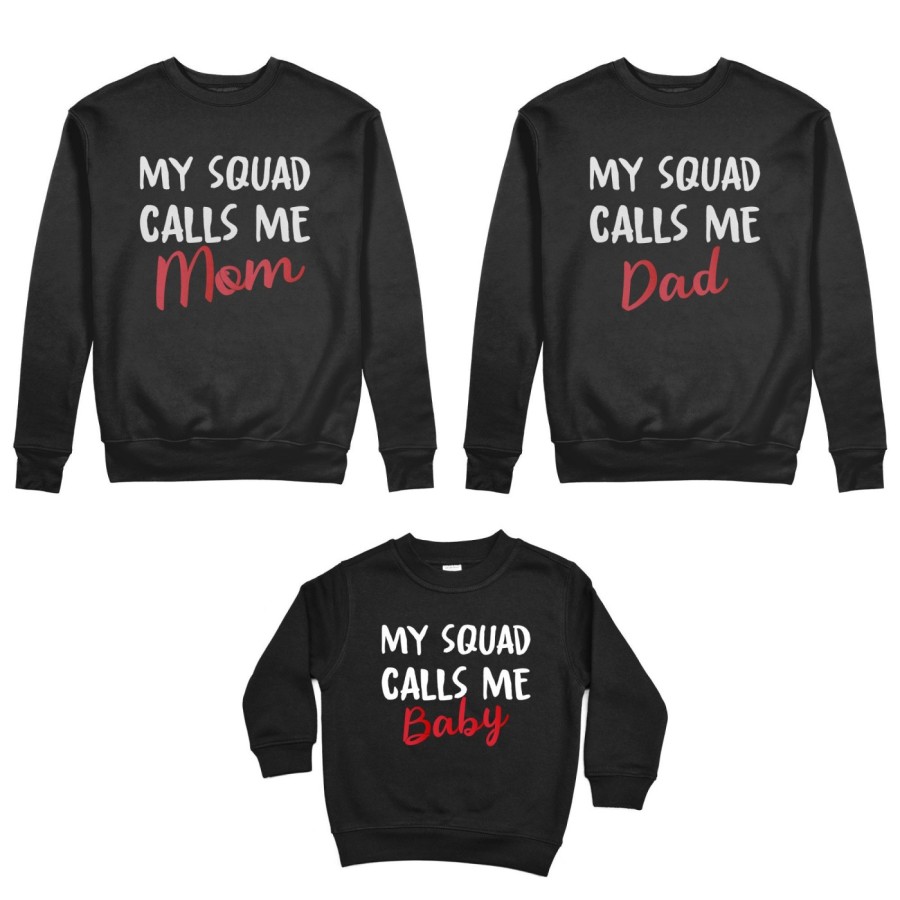 Tris felpe adulti bambino my squad calls me dad calls me mom calls me baby Per la famiglia