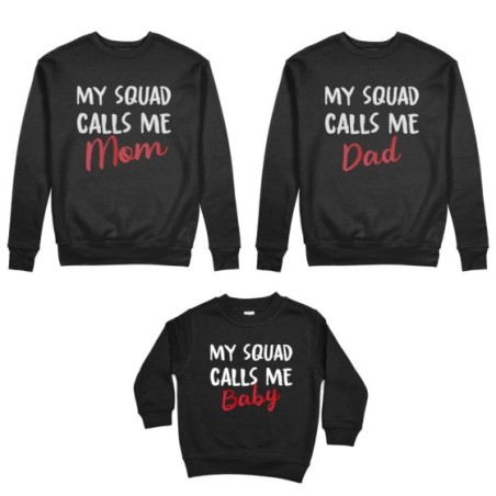 Tris felpe adulti bambino my squad calls me dad calls me mom calls me baby Per la famiglia