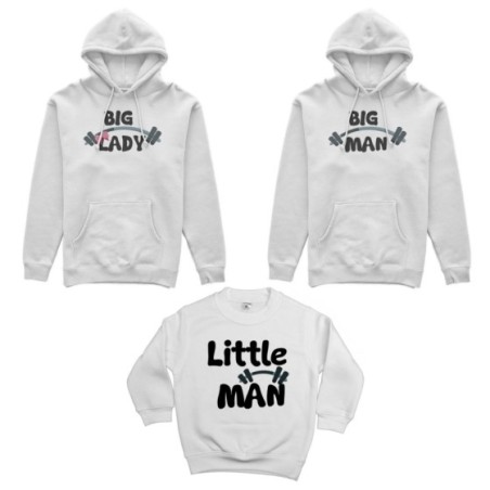 Tris felpe adulti bambino big man big lady little man...