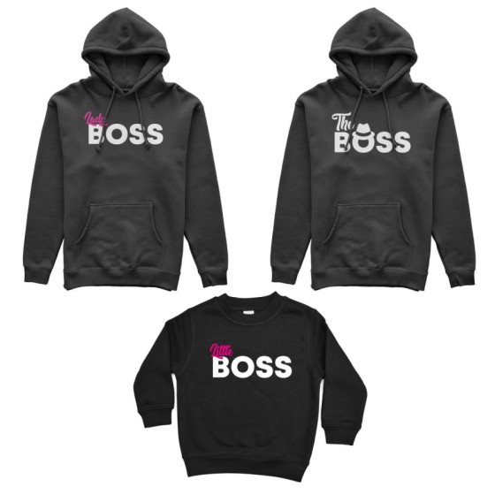 Tris felpe adulti bambino boss family Per la famiglia