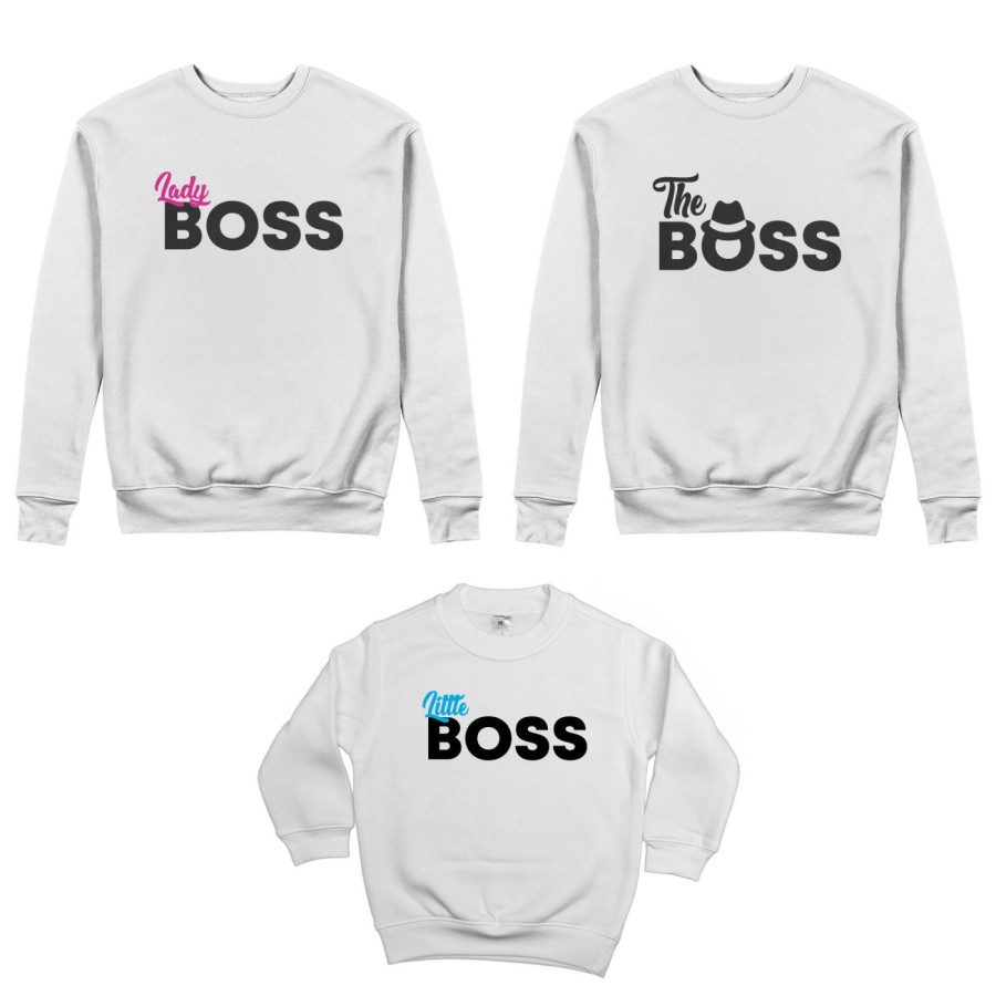 Tris felpe adulti bambino boss family Per la famiglia