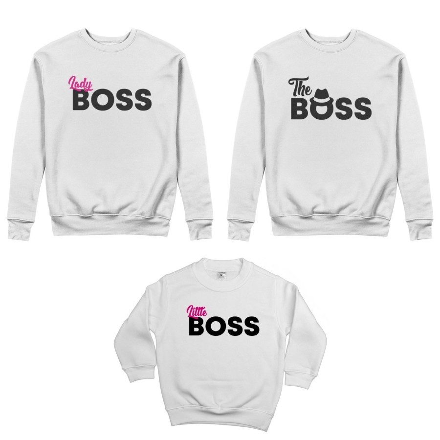 Tris felpe adulti bambino boss family Per la famiglia