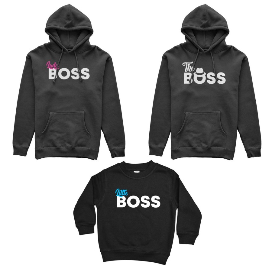 Tris felpe adulti bambino boss family Per la famiglia