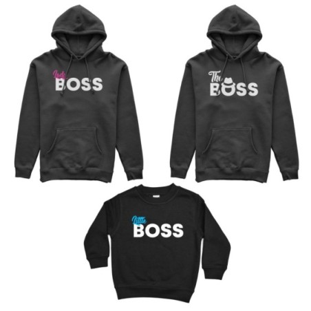 Tris felpe adulti bambino boss family Per la famiglia