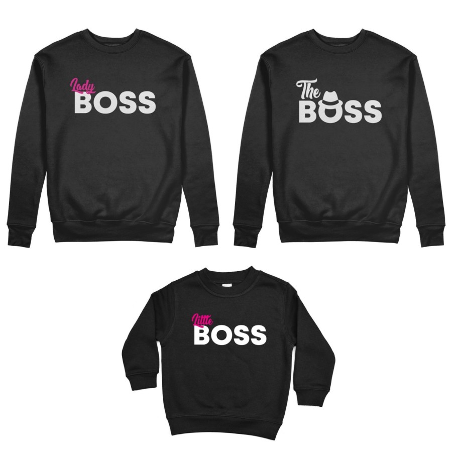 Tris felpe adulti bambino boss family Per la famiglia