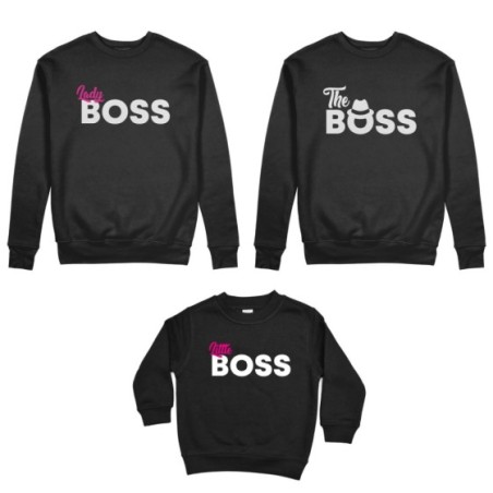 Tris felpe adulti bambino boss family Per la famiglia
